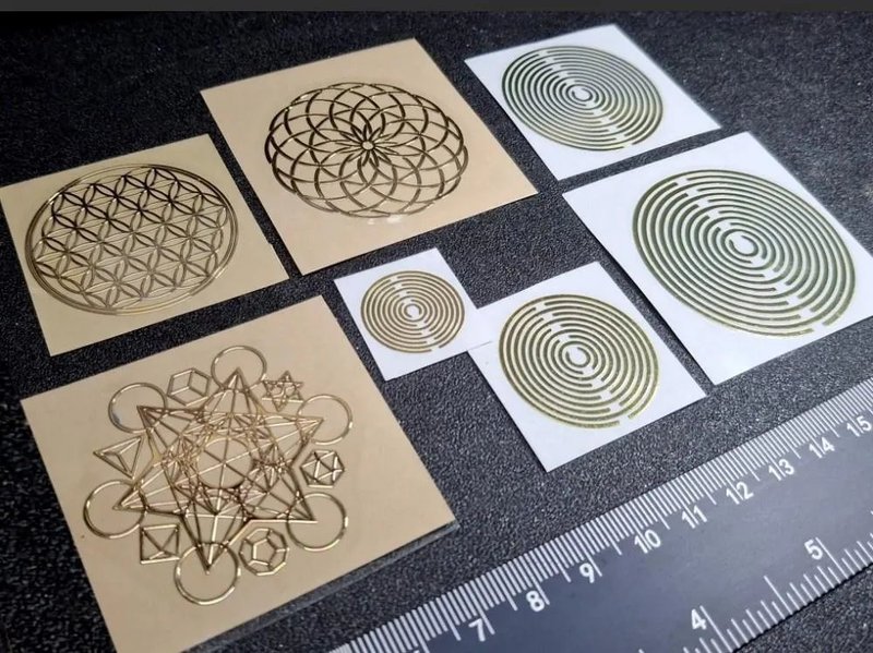 神聖幾何金屬貼紙組合 - 貼紙 - 其他金屬 金色
