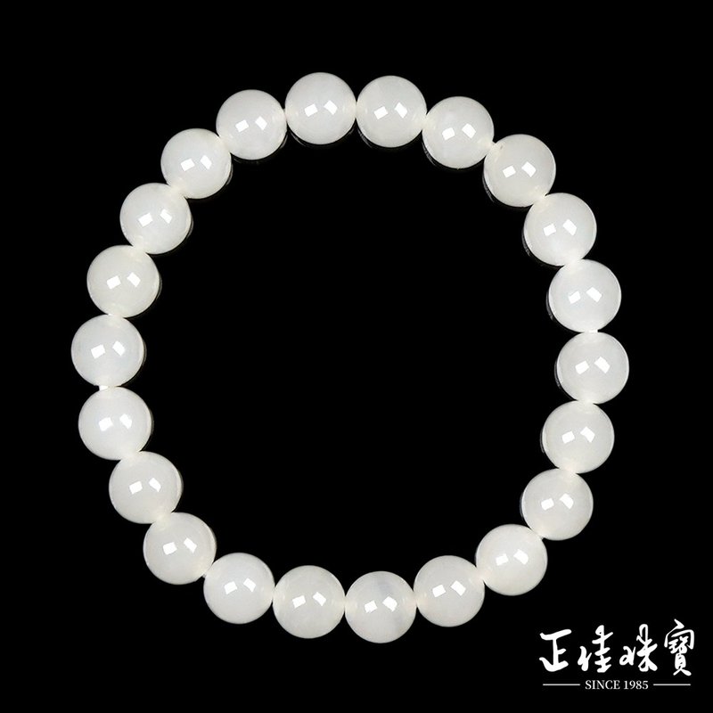 【正佳珠寶】和田白玉 頂級新疆老礦 7.8-8.3mm 和田白玉手珠 - 手鍊/手環 - 半寶石 多色
