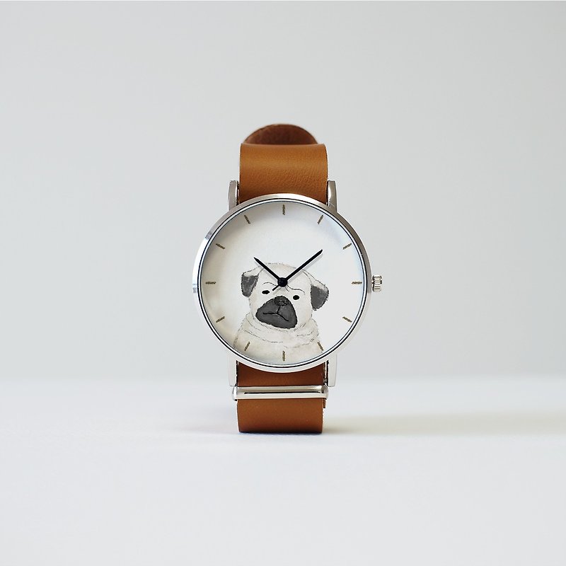 パグの腕時計 - 女裝錶 - 其他金屬 白色