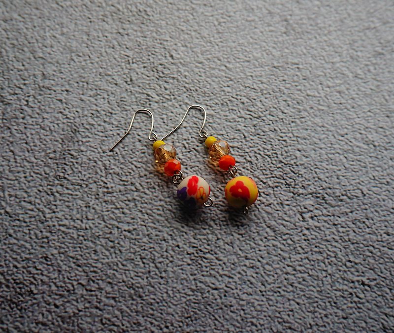 Handmade Earrings - ต่างหู - ดินเผา สีส้ม
