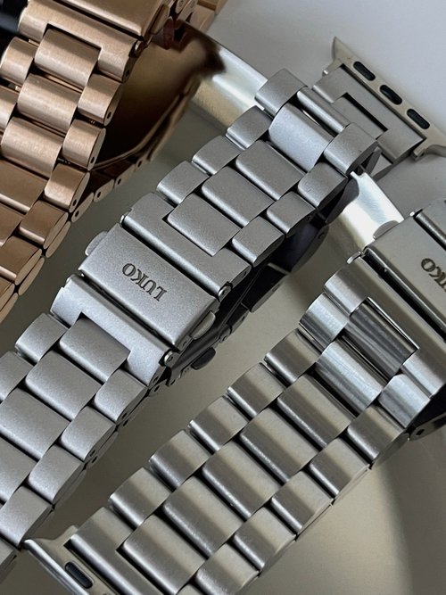 LUKO.Store Apple Watch | 寬版復古不鏽鋼錶帶星光 鋼色 男款女款