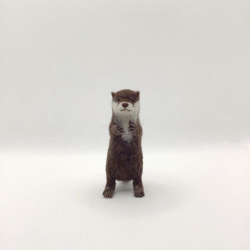 カワウソ - 胸針 - 羊毛 