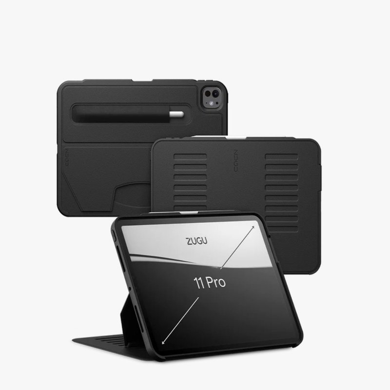 ZUGU iPad case超薄防震保護殼 - pro 11吋經典黑(M4) - 平板/電腦保護殼/保護貼 - 人造皮革 黑色