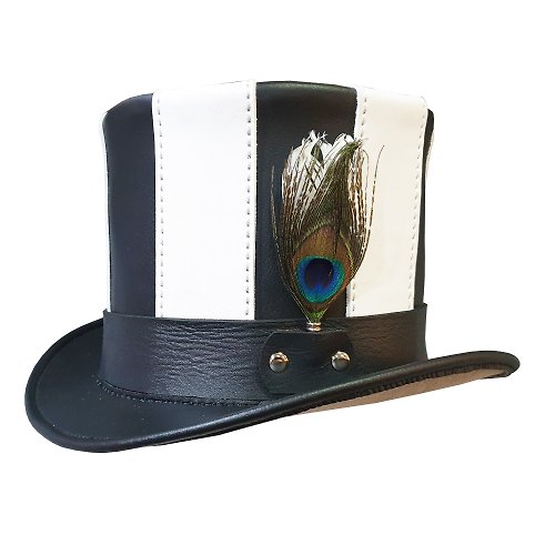 Wallets And Hats 4 U Steampunk Gothic Striped Leather Top Hat