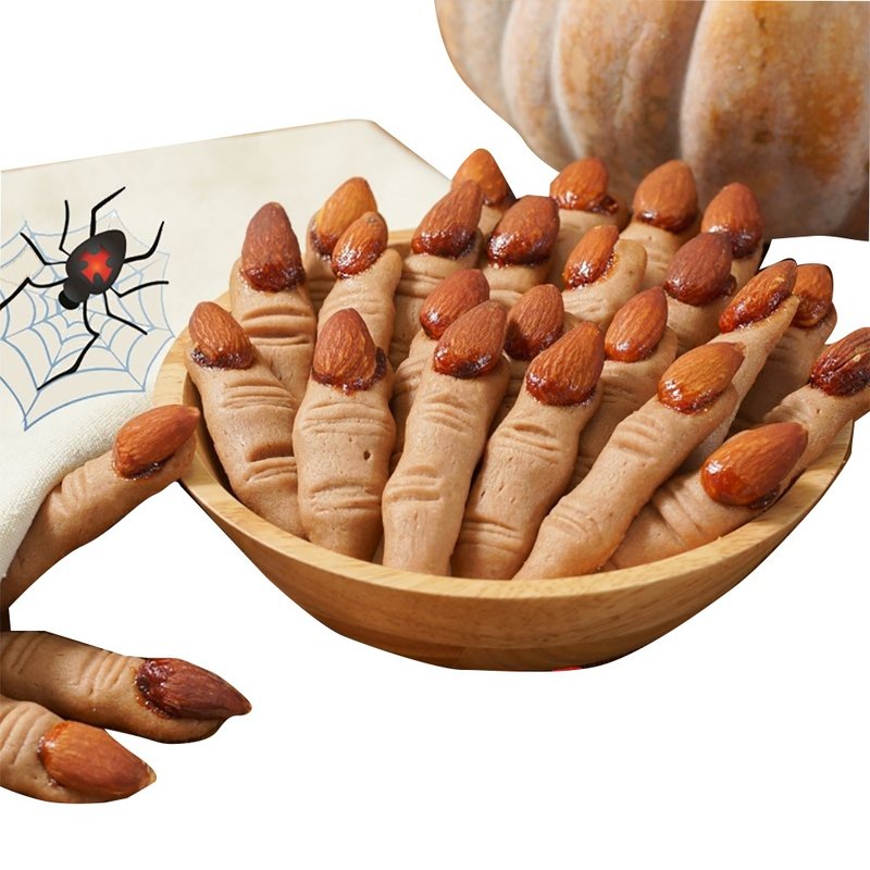 [LS Handmade Dessert] Halloween Witch Finger Almond Cookies (50 pieces/bag) - Handmade Cookies - Other Materials 