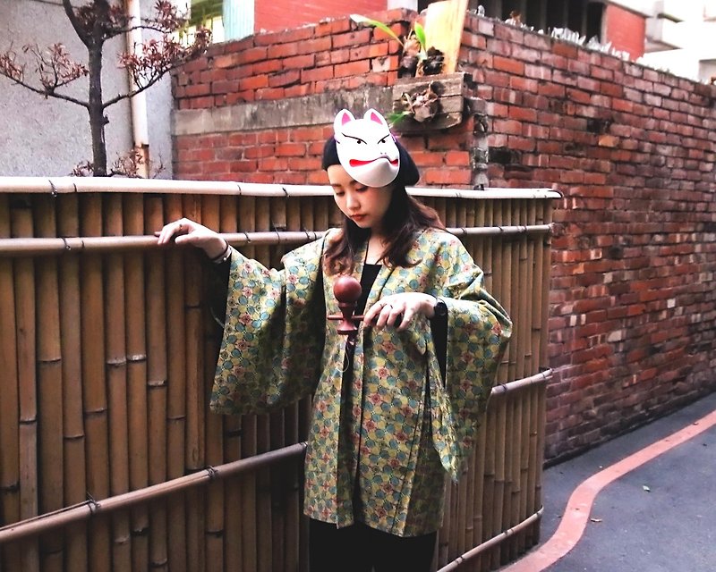 絲．絹 女大衣/外套 綠色 - Tsubasa.Y 古著屋 春日盎然 日本羽織,罩衫 外套 和服 日式