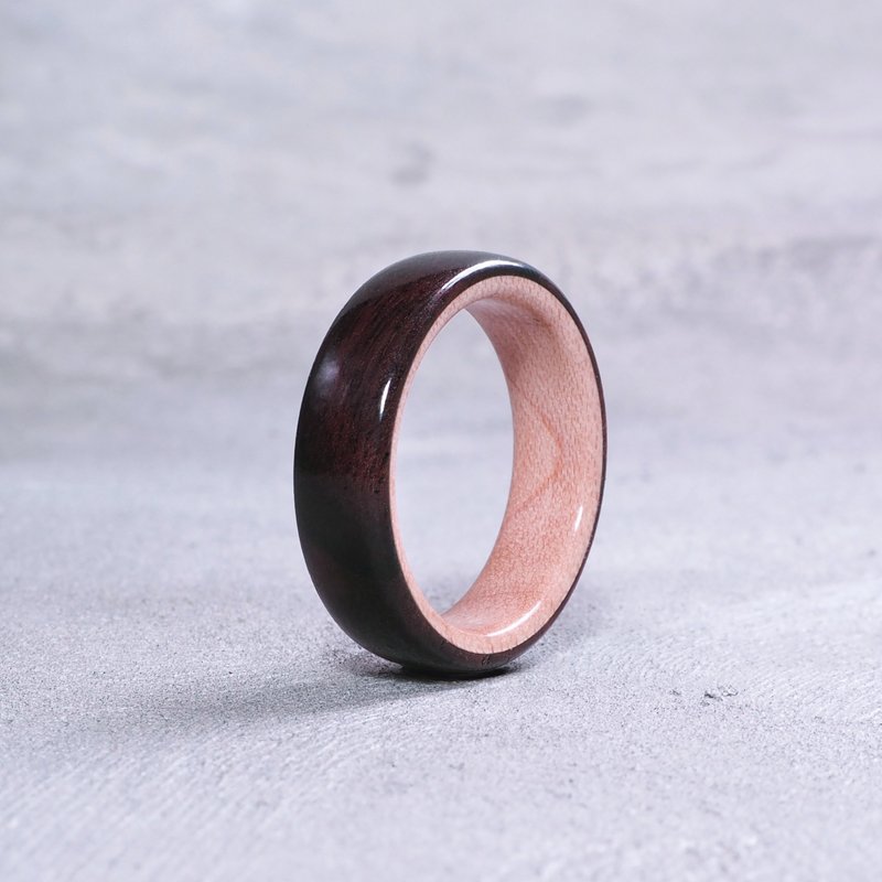 木頭 戒指 - Classic wooden ring Ziricote x Maple