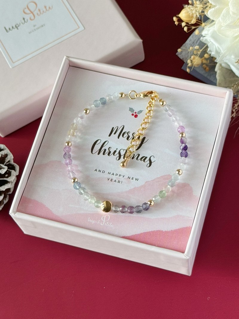 Christmas gift development wisdom good popularity Stone crystal bracelet good friend - Bracelets - Crystal Purple