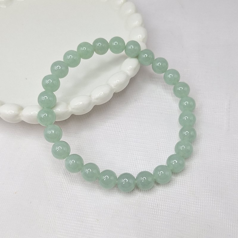 Warm fruit green round beads bracelet | natural Burmese jade A grade jadeite - สร้อยข้อมือ - หยก 