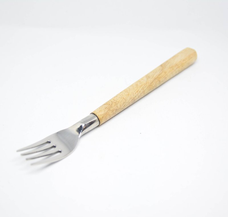 Mango wooden handle cutlery set _ wooden handle big fork _ fair trade - ช้อนส้อม - โลหะ สีเงิน