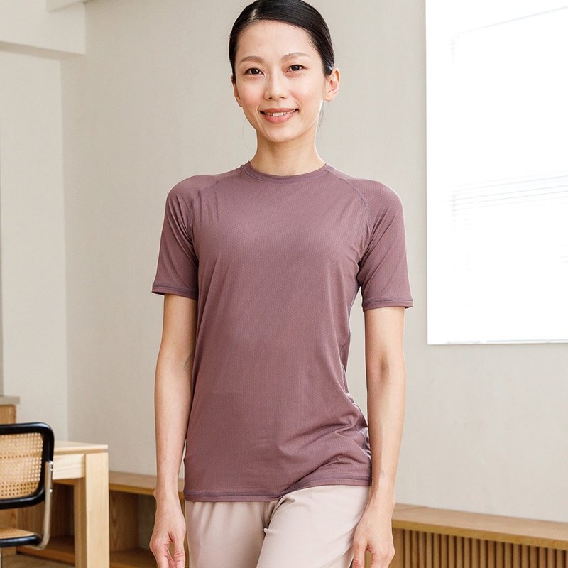 【NAMASTE】Joshua - Coconut Brown - Women's Sportswear Tops - Nylon Red