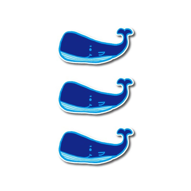 1212 funny design funny everywhere posted waterproof stickers - Mr. Blue Whale - สติกเกอร์ - วัสดุกันนำ้ สีน้ำเงิน