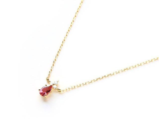Lilas リラ K10ピンクトルマリン ダイヤモンド ネックレス K18 ピンクトルマリン＆ダイヤモンドのネックレス ~Ello Lilas