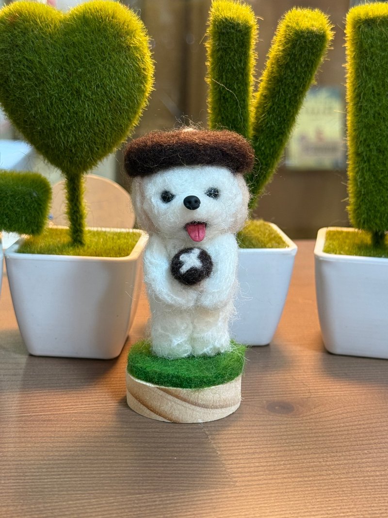 羊毛氈可愛貴婦犬 - 公仔/玩偶 - 羊毛 