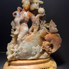 ⭐中国土産 工芸品 細密透かし彫り彫刻 象獅子闘 コレクション骨董品アンティーク ⭐中国土産 工芸品 細密透かし彫り彫刻 象獅子闘 コレクション