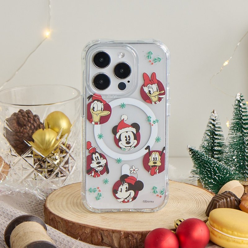 Disney經典-聖誕微笑環繞抗黃防摔MagSafe iPhone手機殼 - 手機殼/手機套 - 塑膠 透明