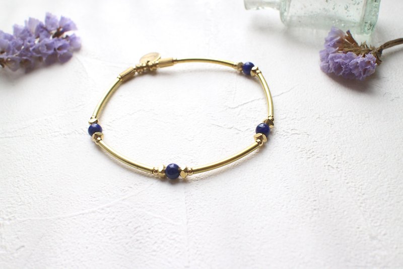 Blue universe-Lapis brass bracelet