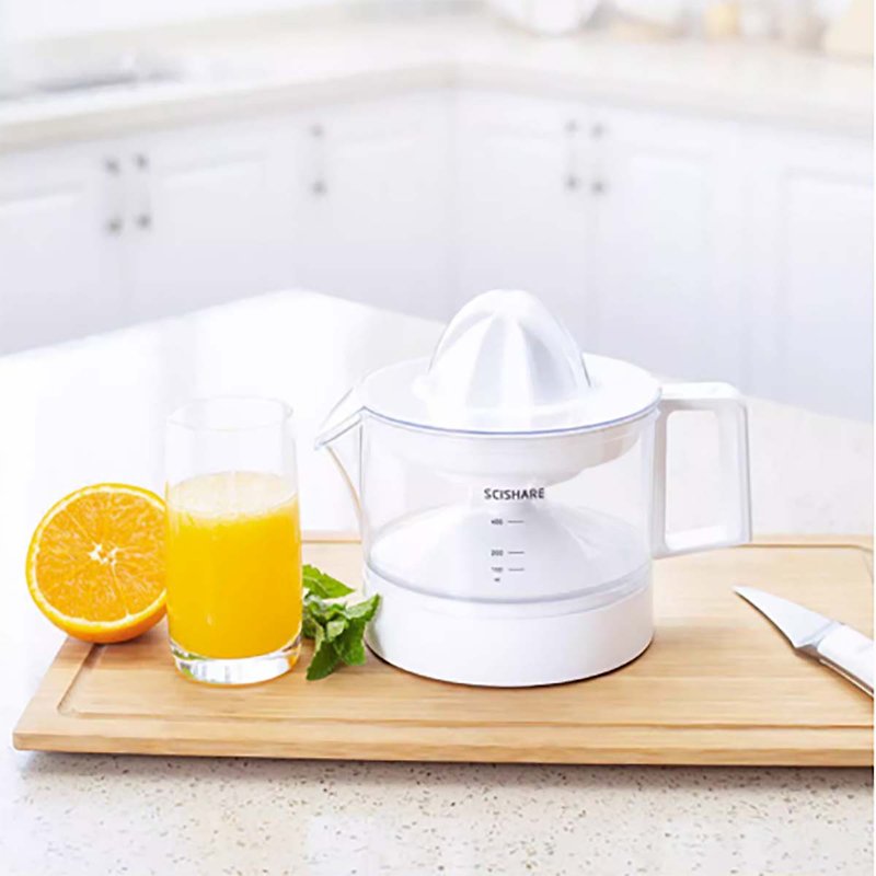 【Free Shipping】Small Portable Household Automatic Fried Juice Squeezer SCISHARE/Think - Teapots & Teacups - Other Materials White