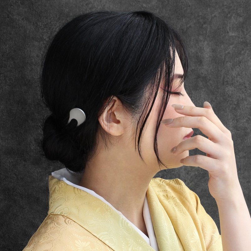 KANZASHI 簪 【koiki Wave / Tama-Silver】 - 髮圈/髮夾 - 不鏽鋼 銀色