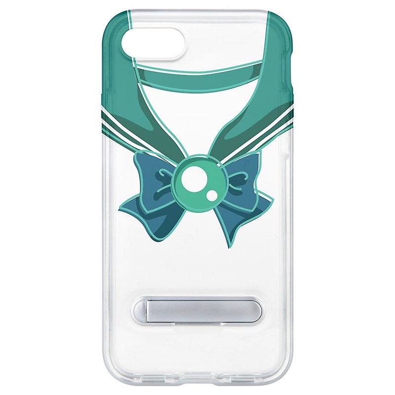 Sailor suit dark green hidden magnet bracket iPhone 8 plus 7 Plus 6 plus mobile phone shell - เคส/ซองมือถือ - พลาสติก ขาว