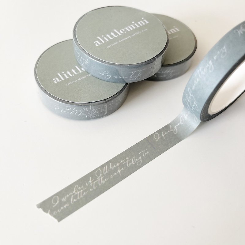 NEW　10mm message green - Washi Tape - Paper White