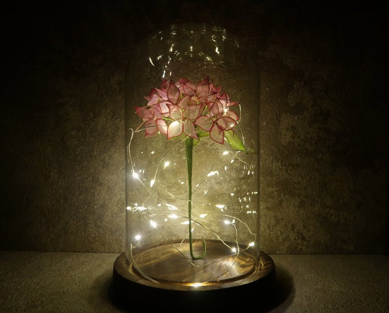 紫陽花 繡球花 玻璃花罩燈串擺件 水晶花手作課程 - 金工/飾品 - 樹脂 