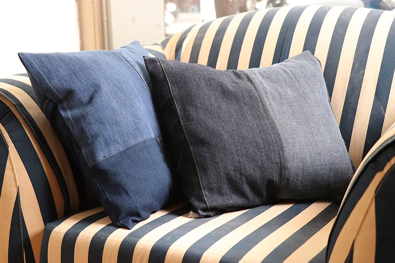 Handmade denim pillowcase - Pillows & Cushions - Cotton & Hemp 