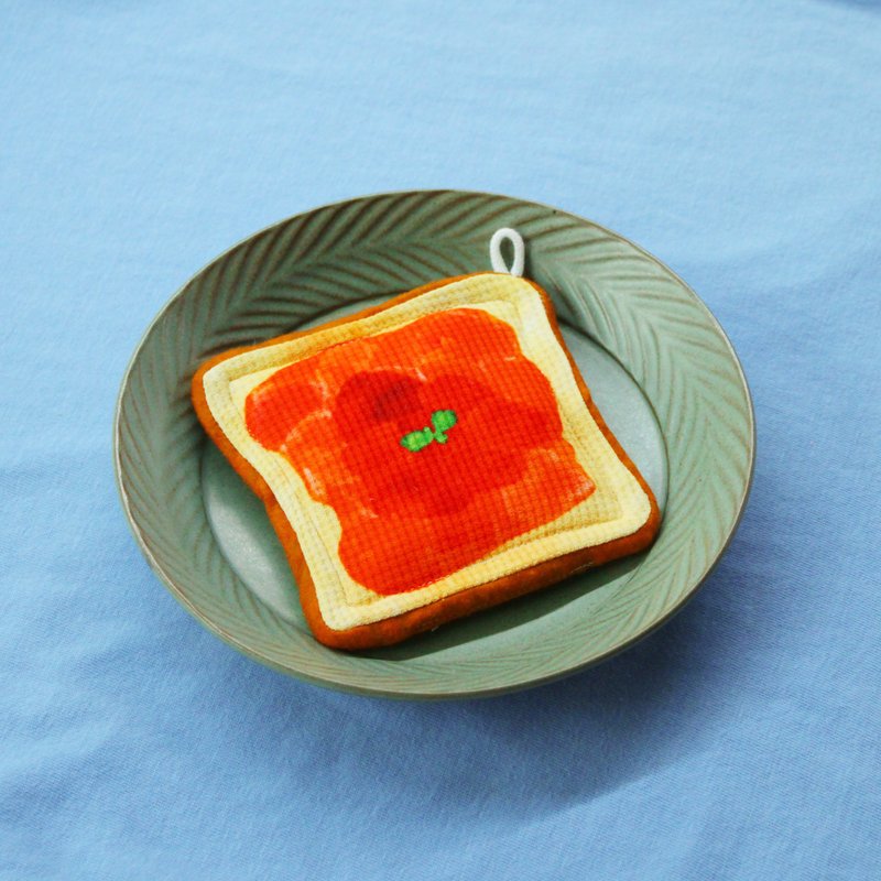 jam toast coaster - ที่รองแก้ว - เส้นใยสังเคราะห์ สีแดง