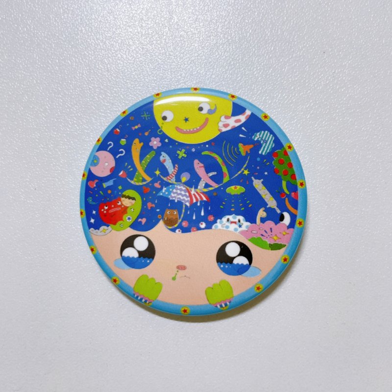 mimitofu's planet 大圓胸章 外星人2號 藍色 - 胸針 - 不鏽鋼 多色