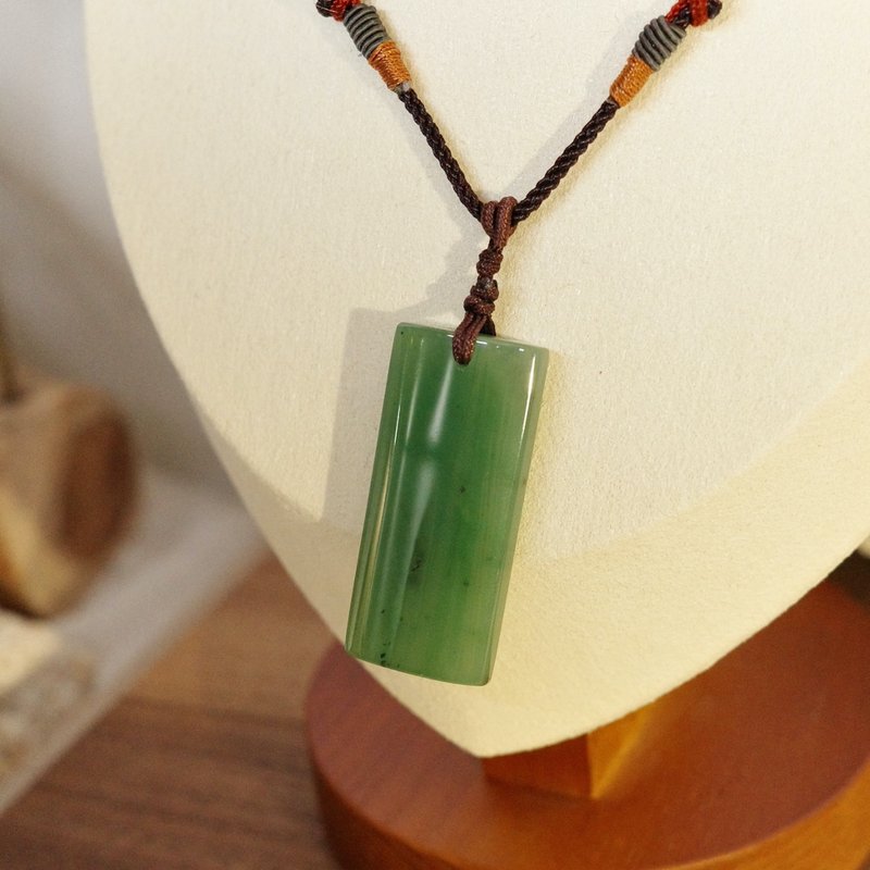 [A good Stone will be polished] Taiwan Jade Pendant_Jasper Necklace_Wu Shi Brand - สร้อยคอ - หยก สีเขียว