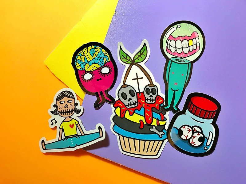Weird-Combinations / Stickers - Stickers - Waterproof Material Multicolor
