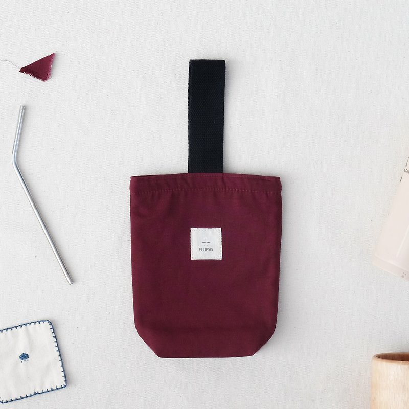 Insulated canvas beverage bag - Burgundy - Beverage Holders & Bags - Cotton & Hemp Red