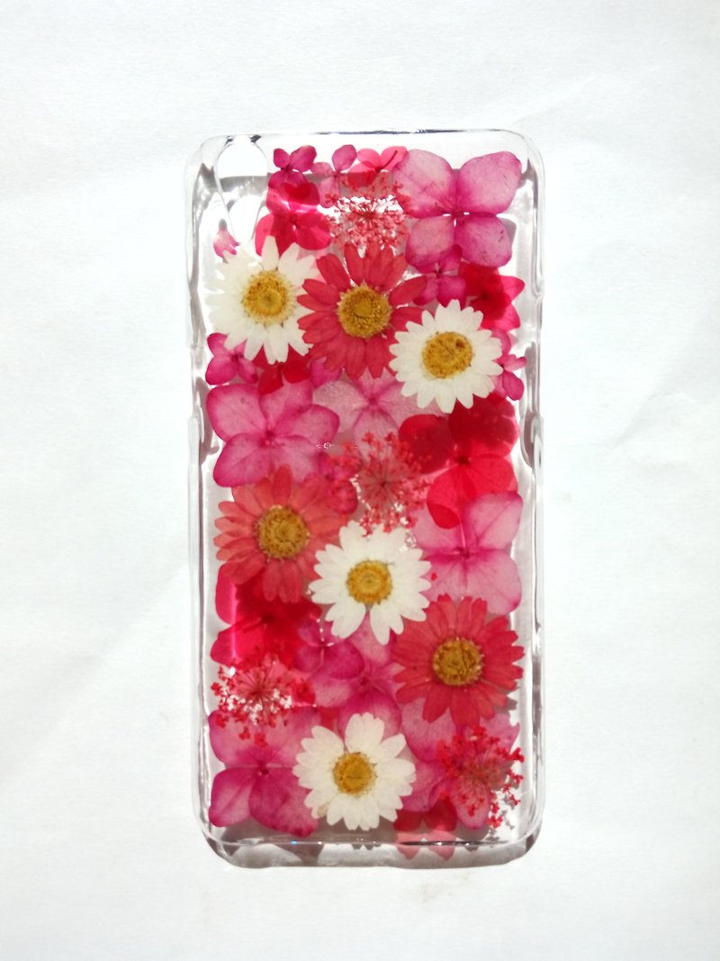 Pressed flowers phone case, OPPO R9 Plus, Blooming (on sale) - เคส/ซองมือถือ - พลาสติก สีแดง