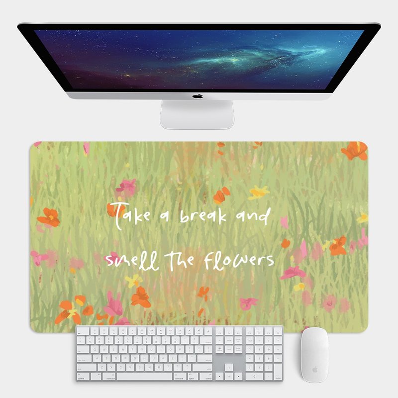 [Customized Gift] Small Garden Customized Text Large Size Gaming Mouse Pad PU025 - Mouse Pads - Rubber Green