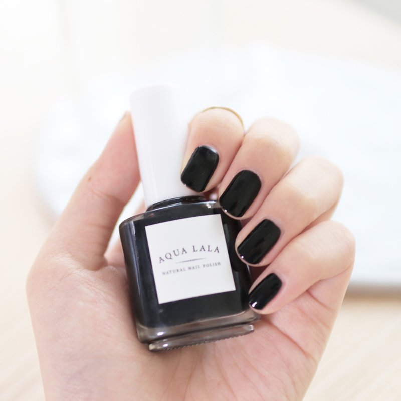 Aqualala-Natural Harmless Nail Polish No Odor-N328 Black Crow - ยาทาเล็บ - แก้ว 