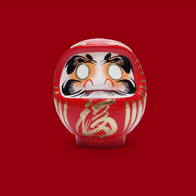 [Buy a big one and get a small one] Must Win Daruma - Good luck and win | Daruma tumbler to pray for blessings and make wishes for the day - ของวางตกแต่ง - กระดาษ สีแดง