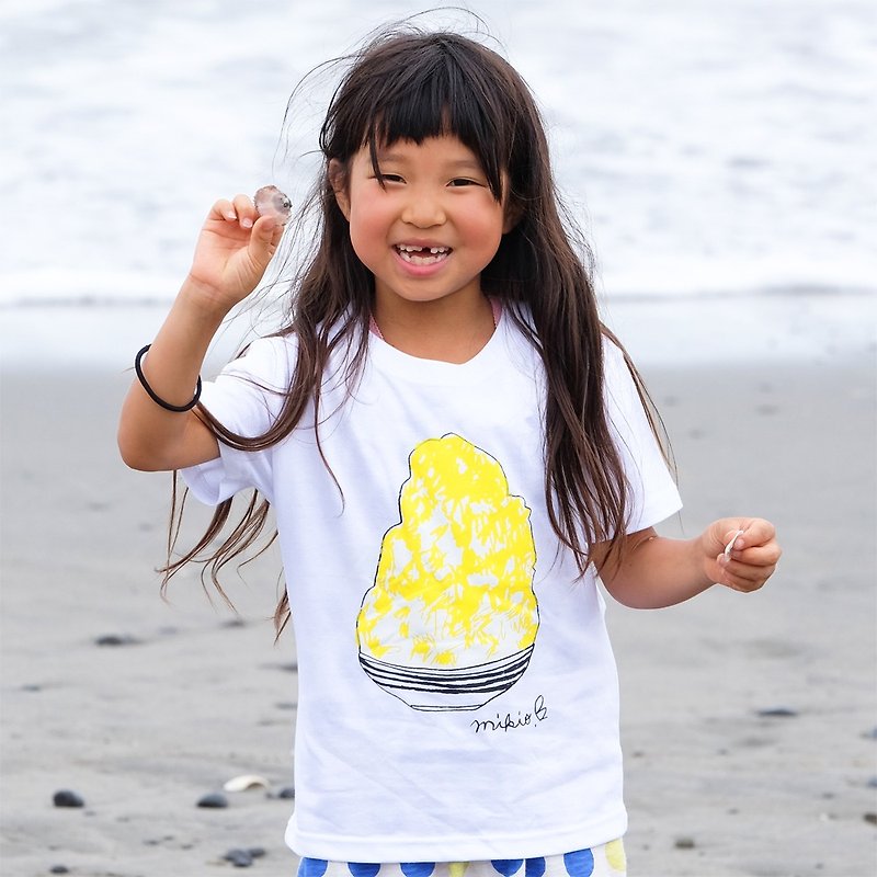 刨冰 Kakigori Shaved ice  Kids T-shirt Lemon - เสื้อยืด - ผ้าฝ้าย/ผ้าลินิน ขาว