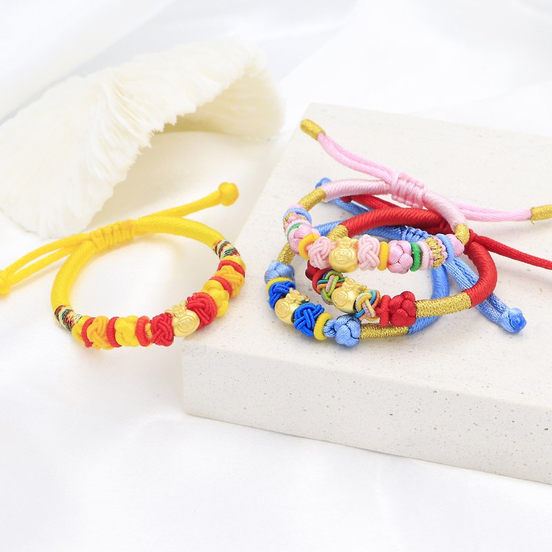 Kimura original full moon gift / small blessing bag full moon bracelet / newborn / first birthday gift - Baby Accessories - 24K Gold Multicolor
