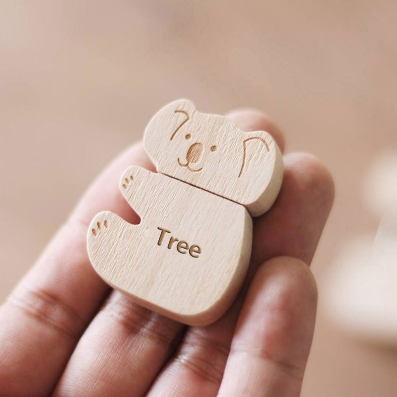 Custom USB flash drive - Koala │ Engraved USB - USB Flash Drives - Wood Brown