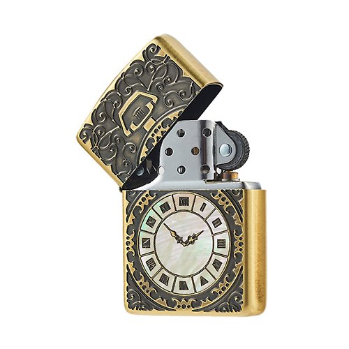 [ZIPPO official flagship store] Classic Bronze gold pocket watch (thick  version) windproof lighter ZA-2-81