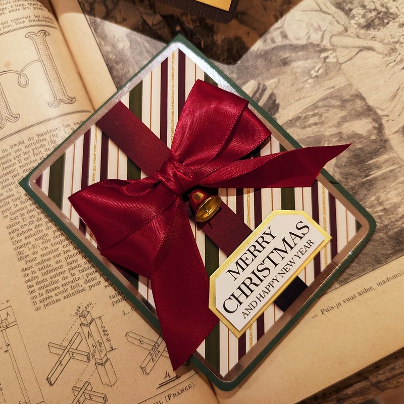 【聖誕手作小卡】立體相片機關/驚喜卡片 - 卡片/明信片 - 紙 綠色