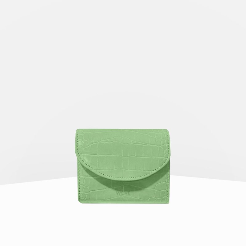 WOVE - Trifold Wallet (Croco Texture) in Melon - 皮夾/長短夾/錢包 - 人造皮革 綠色