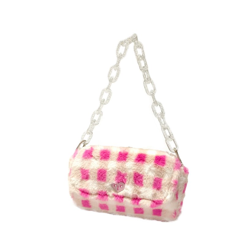 JCC pink picnic plaid fortune bag - Messenger Bags & Sling Bags - Polyester Pink