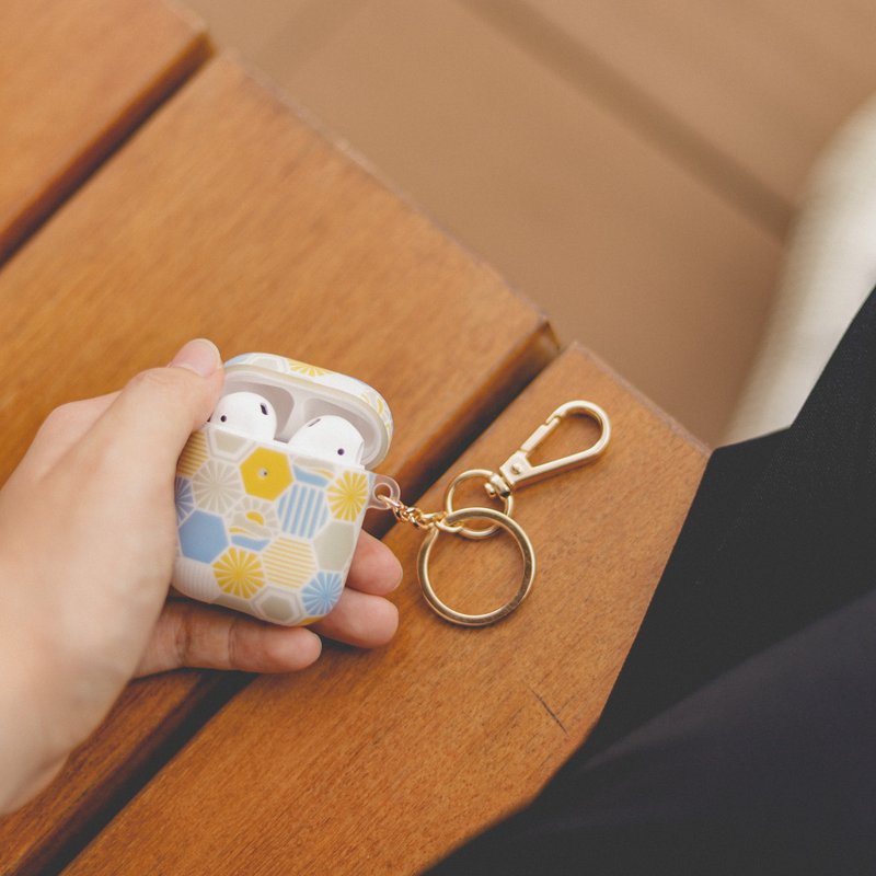 獅子山六角 磁磚系列 - 藍  / AIRPODS 保護套 - AirPods/耳機保護套 - 塑膠 橘色