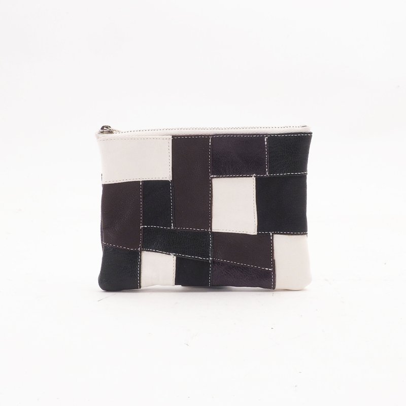 random leather mini wallet (multi color) - Toiletry Bags & Pouches - Genuine Leather Multicolor