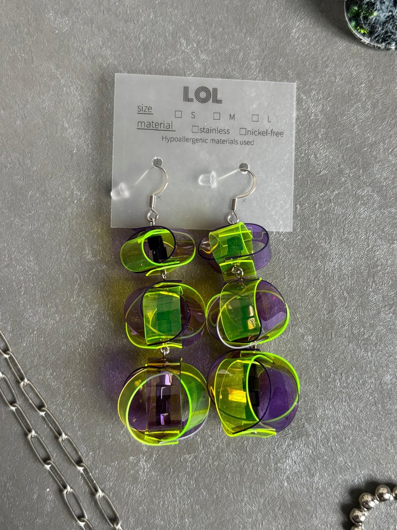 PVC Design F15 Earrings/Clip-ons - ต่างหู - วัสดุอื่นๆ สีม่วง