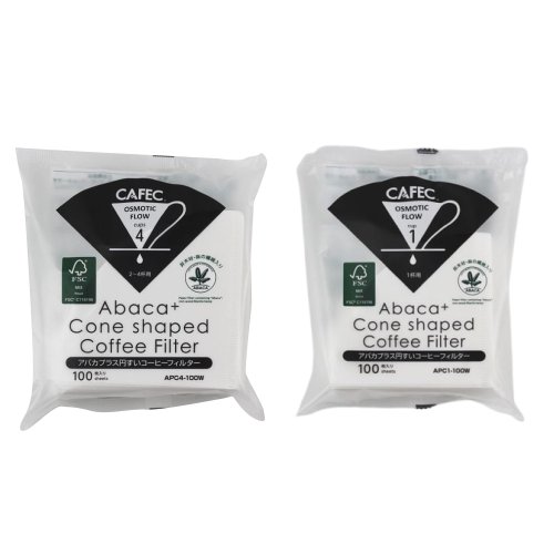 CAFEC 日本手沖咖啡器具 日本CAFEC 麻纖維酸素漂白濾紙(新) 40張-共兩款