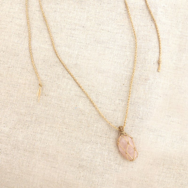 Powder crystal chain - Long Necklaces - Gemstone Pink