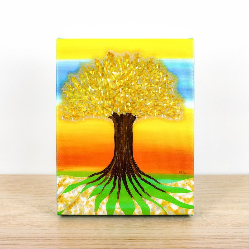 Artist Guo Jiaxiu SK's golden tree reproduction painting without frame - Posters - Other Materials Yellow