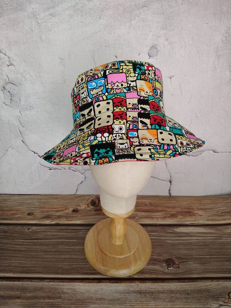 Squeaky Zaza/Handmade Double-sided Fisherman Hat-Tofu People&#39;s Collection